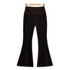 Pantalones acampanados de micro pana gruesa para chica caliente europea y americana para mujer, de cintura alta con cremallera lateral, holgados con caída y pierna ancha