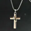 Collar de hip-hop transfronterizo, joyería para hombres, estilo callejero, personalidad cruzada, disco, aleación, colgante, cadena de suéter, venta al por mayor
