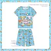 Novo Pijama de Verão para Meninas, Colorido Dopamina Soltinho Manga Curta Conjunto Fofo para Casa para Crianças Maiores