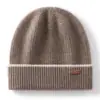 Gorro de Cachemira 100% Cachemira Pura Unisex Siete Agujas Engrosado Simple Versátil Cálido Gorro de Punto Gorro Turbante