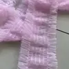 Encaje de Malla Elástica Cifrada de Seis Líneas de 10 cm de Ancho Adorno de Tela Fruncida para Ropa Accesorios para el Cabello Lolita Encaje