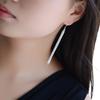 Recién Llegados Aretes Plateados Estilo Coreano Moda Super Largos Cadena de Hueso de Serpiente Borla Aretes Exagerados Elegantes Línea de Oreja Joyería para Dama