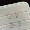 Aretes Brillantes 3D de Estrella con Circonita para Hélice de Oreja, Aretes Planos de Acero de Titanio para Concha, Exquisitos Aretes Dulces Versátiles, Arete para Mujer