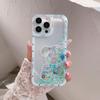 Capa para celular japonesa e coreana de areia movediça luminosa iphone14ProMax para 13 Apple 12 pintura a óleo urso XR coelho Xs