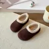 Zapatos de Algodón Peluche para Niños Invierno Nuevo Estilo Niñas Pequeñas Suela Suave Antideslizantes Zapatos tipo Birkenstock para Niñas Slip-On Cálidos Zapatos de Frijol