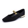 Estilo Influenciador da Internet Novos Sapatos de Salto Alto Outono e Inverno para Mulheres, Saltos Bloco com Acabamento de Luxo, Sapatos de Salto Baixo Pequeno Moeda Retro para Mulheres, Adequados para Uso Externo com Acabamento de Luxo