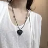 Collar de Amor Mismo Estilo de Blogger Coreana con Diseño de Piedra Colorida, Accesorios Exagerados de Cadena Larga para Suéter