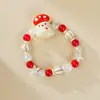 Pulsera Creativa de Cuentas Cerámicas de Jingdezhen con Temática de Bosque de Dibujos Animados, Pulsera Artística Fresca y Colorida para Mujer, Regalo del Día de la Madre