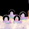 Nuevo producto transfronterizo: Bola de cristal con gorro de Santa, mini bola de agua colorida brillante, pieza decorativa creativa, adorno de luz ambiental