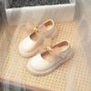 Sapatos de Princesa para Meninas 2025 Outono Nova Moda Sapatos de Couro Estilo Mary Jane Infantil Sapatos Soltos para Menininhas Sapatos de Bebê