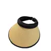 Chapéu de sol de verão, chapéu de borracha preto estilo ins, chapéu de palha feminino com copa aberta da moda versão coreana, chapéu de sol fashion