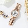 Reloj de Cuarzo con Banda de Acero Dorado Calendario Reloj de Acero Inoxidable Estilo Moda Negocios Reloj para Mujer Nicho Sentido Avanzado Venta al por Mayor