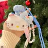 Llavero de Peluche Hello Kitty de Moda Gafas DIY Miu Accesorio Colgante Encanto Exquisita para Bolso