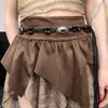 Cinturón fino bohemio vintage con cadena de cintura ajustada para mujer, estilo étnico tejido, estilo coreano, con cuerda artística para la cintura