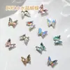 Borboleta de Cristal Diamante Acessórios para Nail Art Novo Aurora Iridescente Super Brilhante Borboleta 3D Strass Decorações de Unha Atacado