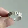 "Baobaohu" Anillo de Mahjong Estilo Chino para Mujer, Diseño Simple y de Nicho, Sensación de Lujo Ligero y Gama Alta, Anillo de Dedo Índice a la Moda