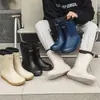 Botas de lluvia de moda transfronterizas para hombre, cálidas, de algodón liso, de media caña, impermeables para exteriores, zapatos de pesca, grosor resistente al desgaste, antideslizantes, zapatos de goma para cocina