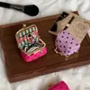 Nova Bolsa Pequena Mini para Joias de Fone de Ouvido Porta-Moedas de Couro PU Porta-Anel Brinco Stud Pequeno Saco de Armazenamento de Ornamentos