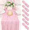 Runner de Mesa Tecido Amassado Fio Bali Amazon Transfronteiriço Estilo Boêmio Casamento Festival Festa Gaze Semitransparente