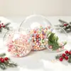 Bola de decoración navideña plana y redonda de plástico PS transparente, adorno para árbol de Navidad, bola de plástico de alta transparencia, bola colgante decorativa creativa