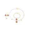 Joyería Transfronteriza Europea y Americana Nuevo Geométrico Creativo Cadena para Clavícula Ojo Joyería Apilable Pendientes de Ojo Collar Juego de Cuatro Piezas