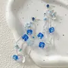Cuentas de Vidrio con Forma de Hoja, Borlas de Gota de Agua, Ganchos para Orejas, Pendientes Frescos y Dulces, Temperamento Suave de Verano, Pendientes de Nicho de Alta Gama