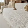 Funda de sofá estilo mediados de siglo de medio terciopelo, engrosada para otoño e invierno, una funda de sofá de tamaño completo, manta y resistente a los arañazos para gatos