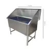 Piscina de Baño para Mascotas de Acero Inoxidable 304, Engrosada, Resistente y Duradera, Piscina Eléctrica Elevable para Baño de Perros, Dedicada para el Baño