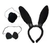 Traje de Coelhinha Tiara de Coelho Gravata Borboleta Cauda Luvas Festa de Páscoa Halloween Mulheres Fantasia Recheado