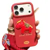 Pony de Cuero Año Nuevo Manzana 17Promax/16Pro Anticaída 15Pro Cobertura Completa 13Pro Funda para Teléfono Móvil 14Pro