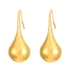 Pendientes de Acero Inoxidable con Forma de Gota Transfronterizos Europeos y Americanos, Estilo Simple Japonés y Coreano, No Necesitan Quitarse para Dormir, Pendientes Elegantes y Frescos