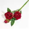 Flores artificiales rosa perla para ambiente del Día de San Valentín, decoración de boda, pared de rosas, decoración de rosa artificial de terciopelo