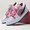 Zapatillas AJ1 color rosa perla transfronterizas para mujer con cintas de satén degradadas, zapatos casuales de chica dulce, zapatillas retro suaves para mujeres jóvenes
