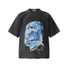 26 Marca Europea y Americana de Tendencia Transfronteriza Colaboración Travis Scott Camiseta de Manga Corta Lavada Vintage Unisex High Street Manga Media