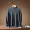 Suéter de Cachemira Nuevo Otoño/Invierno 2026 para Hombre Bai Cai Rong, Tejido de Manga Larga de Cuello Medio, Camisa Polo Casual de Negocios