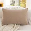 Fronha de chenille, cor creme, estilo nórdico, super macia, removível e lavável, formato retangular grande, adequada para sofás, camas e como travesseiro de apoio lombar, para vendas transfronteiriças