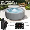 Jacuzzi Inflable de Masaje Caliente Más Vendido Transfronterizo con Funciones de Generación de Olas, Calefacción y Temperatura Constante, Tamaño Grande para 4-6 Personas, Hecho de Material Cepillado
