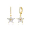Brincos Versáteis Argola Inlaid de Diamante Latão Metal Luxo Leve Cruzados Europeu Americano Venda Quente Personalidade Estilo Ins Ornamentos Geométricos para Orelha