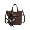 Bolso de Mano con Textura de Lichi para Mujer 2026 Nuevo de Moda Otoño Retro Versátil Bolso de Hombro para Viajes Cotidianos Bolso Cruzado Tipo Cubo