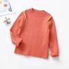 [en stock suéter de cuello redondo liso de punto acanalado para otoño e invierno de niña suéter suave y elástico rosa para bebé niña suéter para mujer]