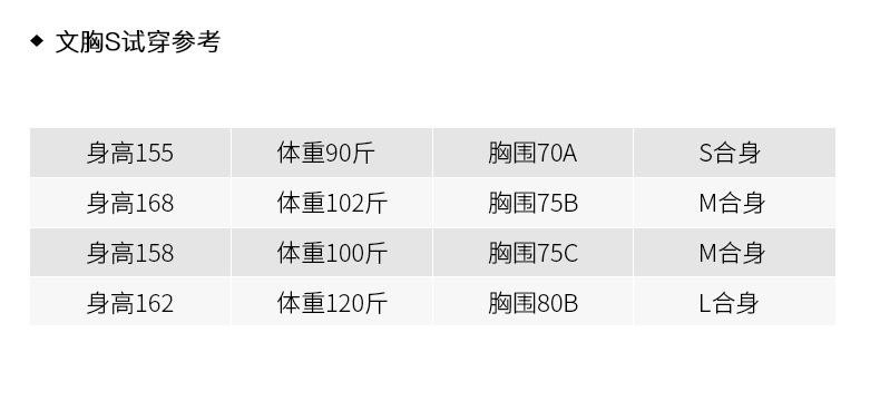 文胸S到L