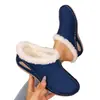 Pantuflas de cuña con forro polar transfronterizas europeas y americanas para mujer, talla grande, nuevo estilo otoño 2026, suela gruesa, cálidas, peludas, de punta cerrada, de algodón