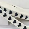 Fita jacquard de algodão puro com padrão espinha de peixe de 1,5 cm e coração para embalagem de presentes de flores, bolsas e acessórios de decoração de roupas