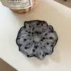 Goma para el pelo de alta gama con lunares y borde de cristal, Sujetador de pelo mullido y extragrande de doble capa, Accesorio para el pelo de malla suave para mujer