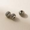 Cuentas redondas huecas de plata 925 de 8 mm, cuentas espaciadoras vintage desgastadas, cuentas sueltas para pulsera DIY, accesorios de material de cuerda trenzada hechos a mano T0796