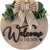 Letrero de Bienvenida para Puerta Delantera 3D Colgador de Puerta Etiqueta Decorativa Divertida Adorno Colgante Corona Letrero de Puerta Colgante Diseño Hueco