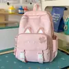 Mochila de Gato Desenho Animado Fofa para Meninas, Mochila Escolar para Alunos do Ensino Fundamental, Mini Mochila Leve, Estilo Japonês, Simples, Leve e Confortável