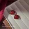 Brincos Pendentes Ankesela Branqueadores de Óleo Vermelho para Mulheres, Retro Elegantes, Brincos Geométricos Versáteis, Brincos Simples e Sofisticados para o Dia a Dia