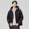 Chaqueta de plumas ligera con capucha como alternativa a las grandes marcas, abrigo de plumas ligero y cálido a prueba de viento para exteriores para hombre, con costuras selladas