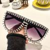 Óculos de Sol Semi-Redondos de Cristal Feminino - Armação Viral de Designer